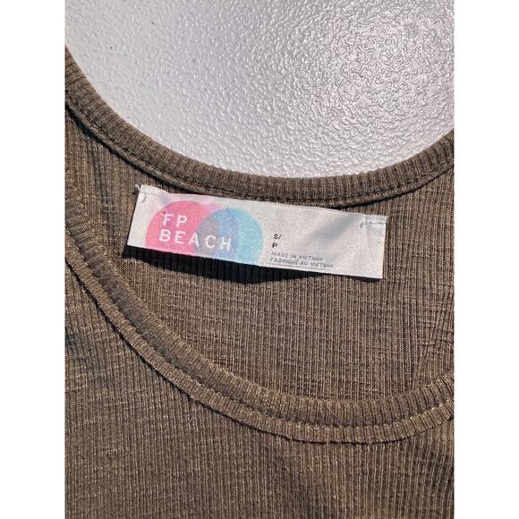 Free People Dress Olive Green Swing Tank Mini Summer Beachy Capsule Minimalist - Picture 7 of 8